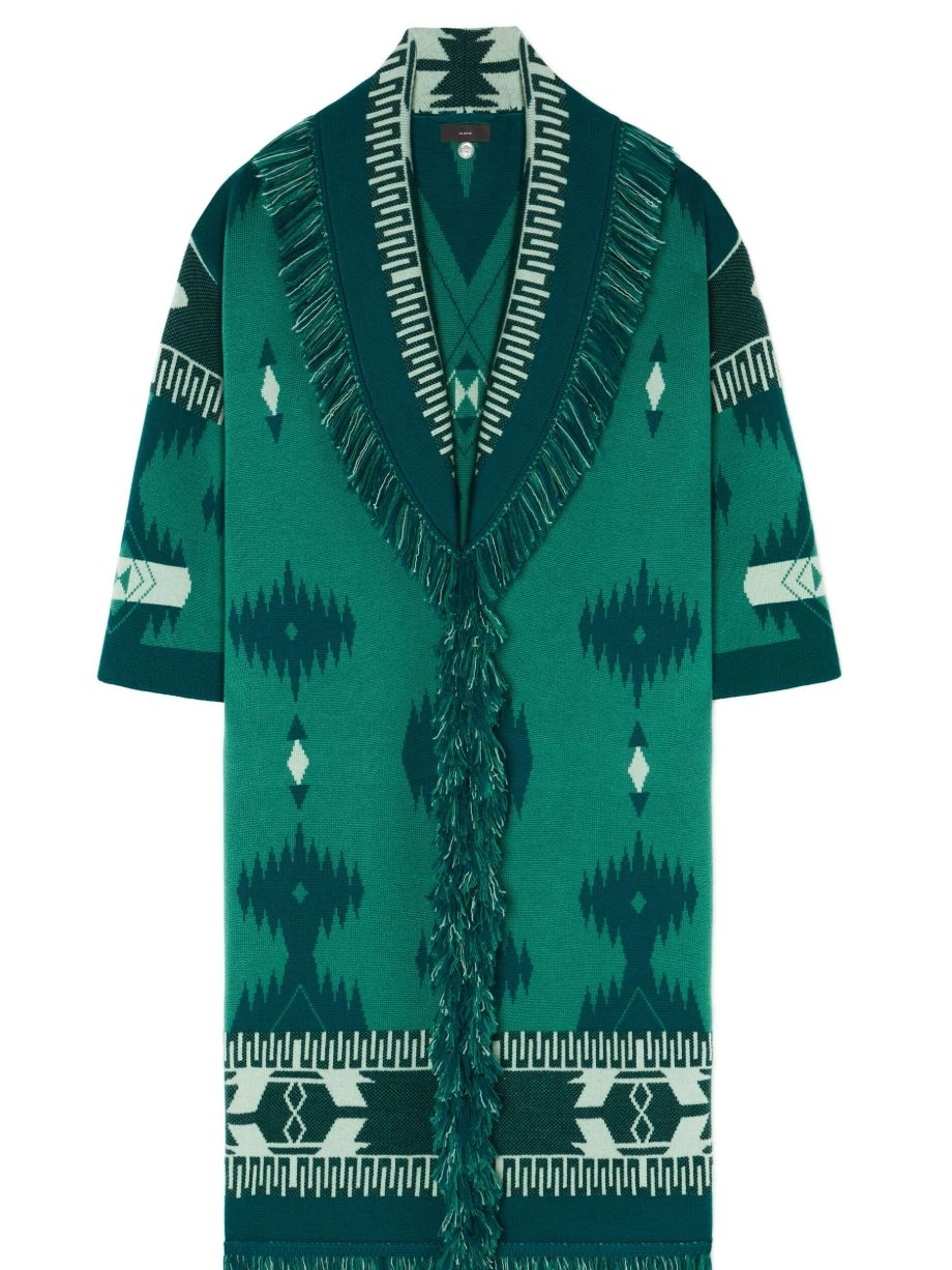 Affordable patterned-jacquard Alanui virgin-wool Women cardigan 0429